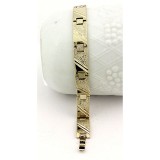 14K Gold Plating Chain Bracelet w/ Fold Closure - BR-YI402D